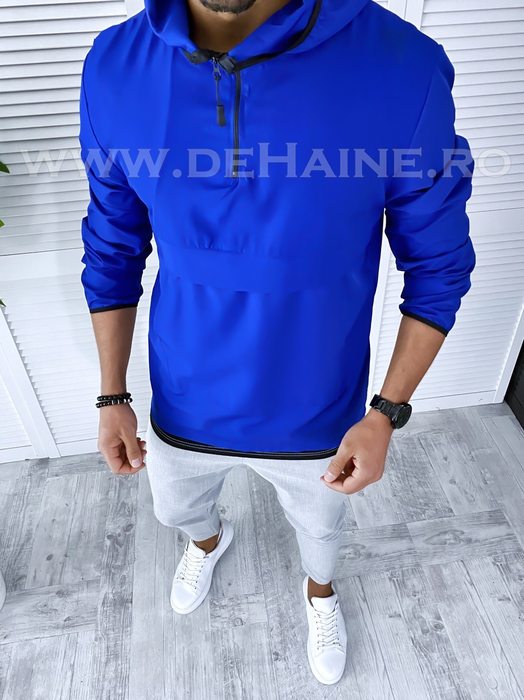 Jachetă Bărbați Toamnă Albastră Impermeabilă