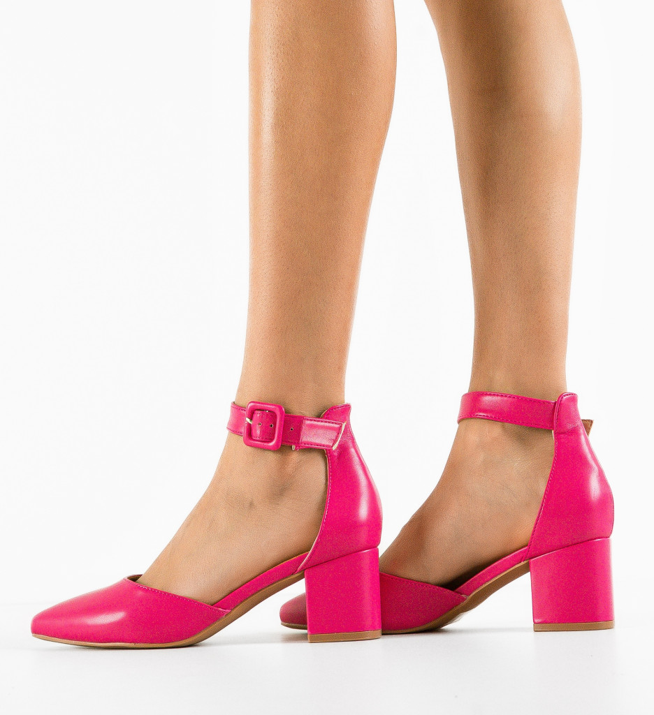 Pantofi cu Toc Anerose Fuchsia - Stil Glamour - imagine 4