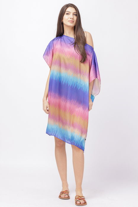 Poncho Plaja Matase Shopika | Imprimeu Curcubeu