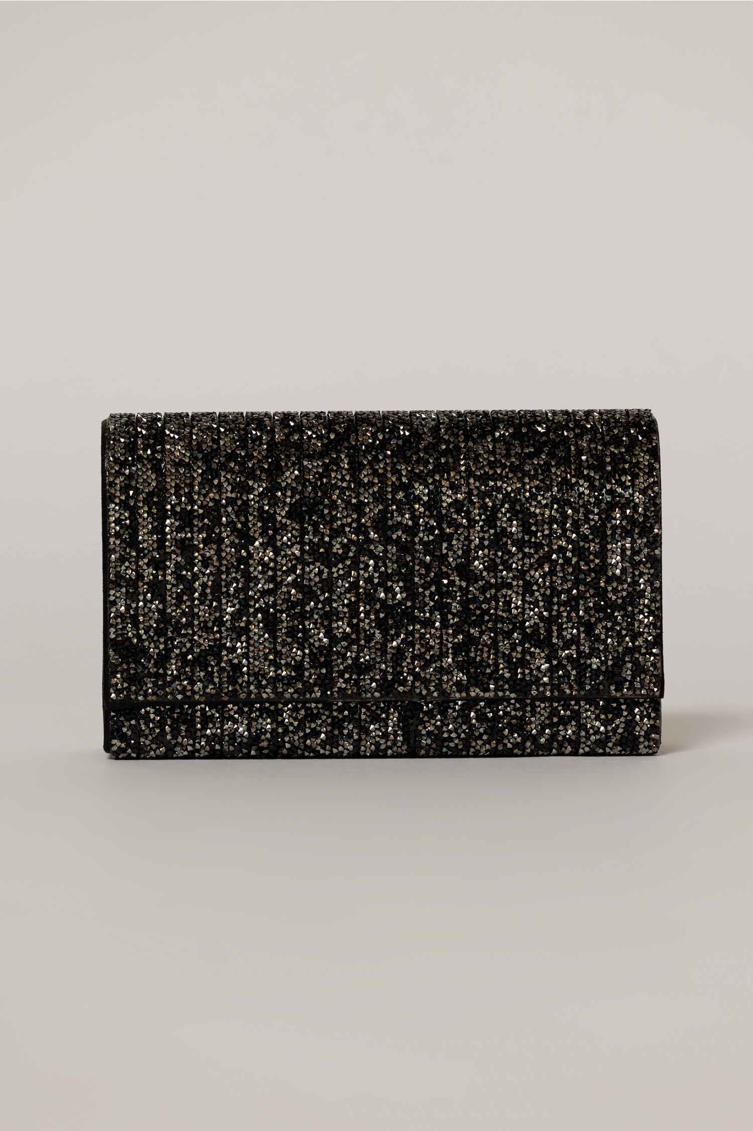 Clutch Negru Elegant cu Pietre Strălucitoare