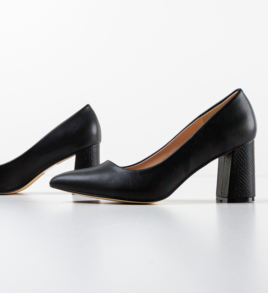 Pantofi Eleganti cu Toc Negri | Model Gemide - imagine 6