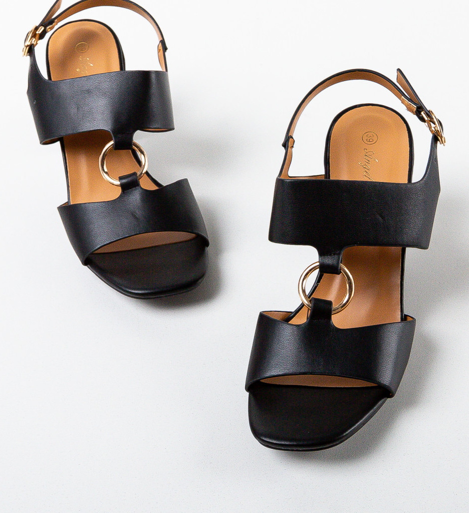 Sandale cu Toc Cline Negre | Eleganță și Stil - imagine 5