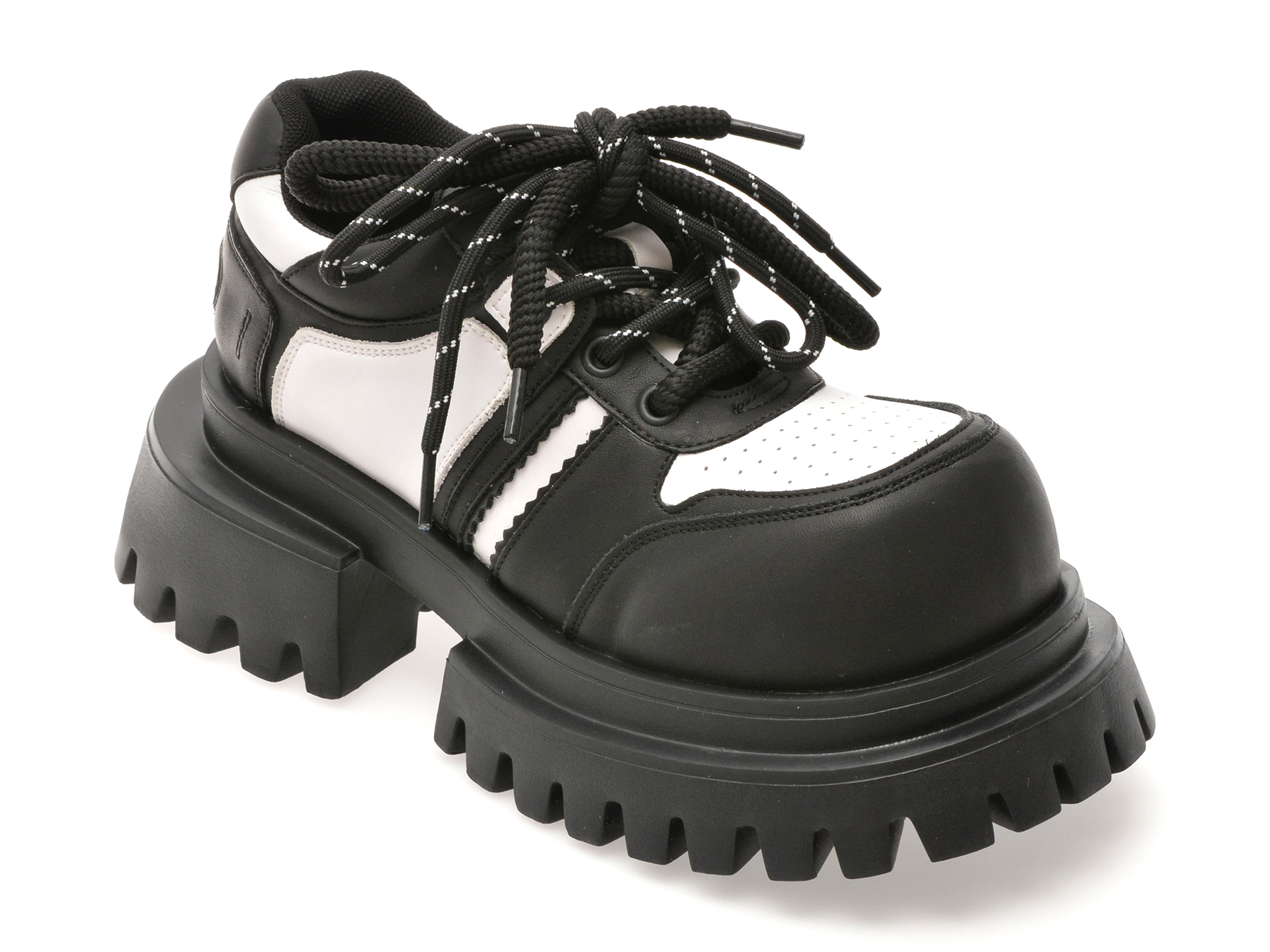 Pantofi Gryxx Piele Naturală Alb-Negru