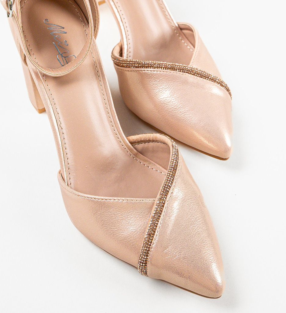 Pantofi Bester Roze cu Toc Eleganți - imagine 7