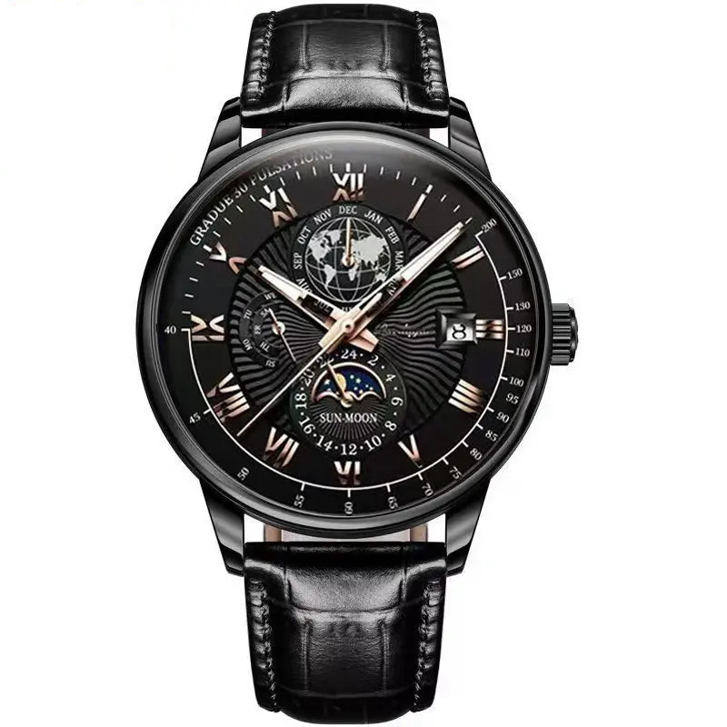 Ceas Barbatesc Poedagar CS1361 Piele Negru