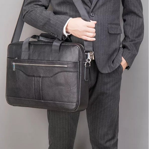 Servieta Andy GT1310 Piele Naturală Laptop Negru - imagine 9