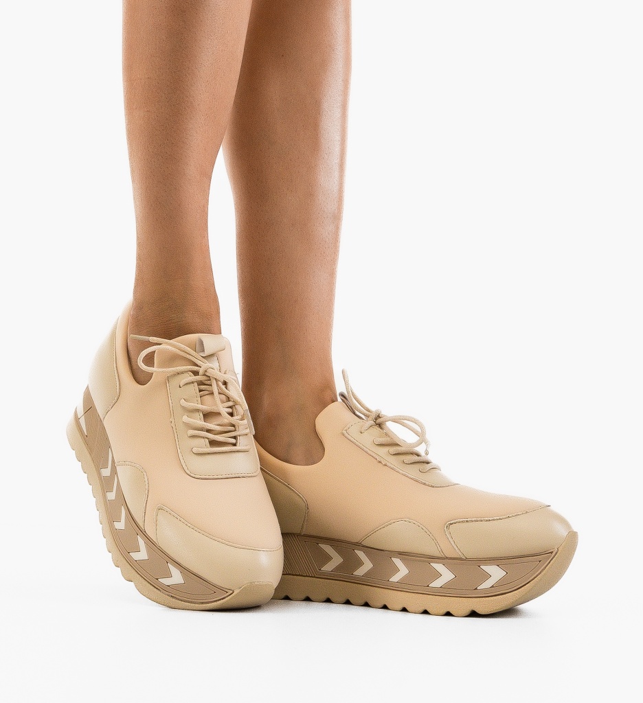 Sneakers Dama Gazy Bej - Confort și Stil - imagine 2
