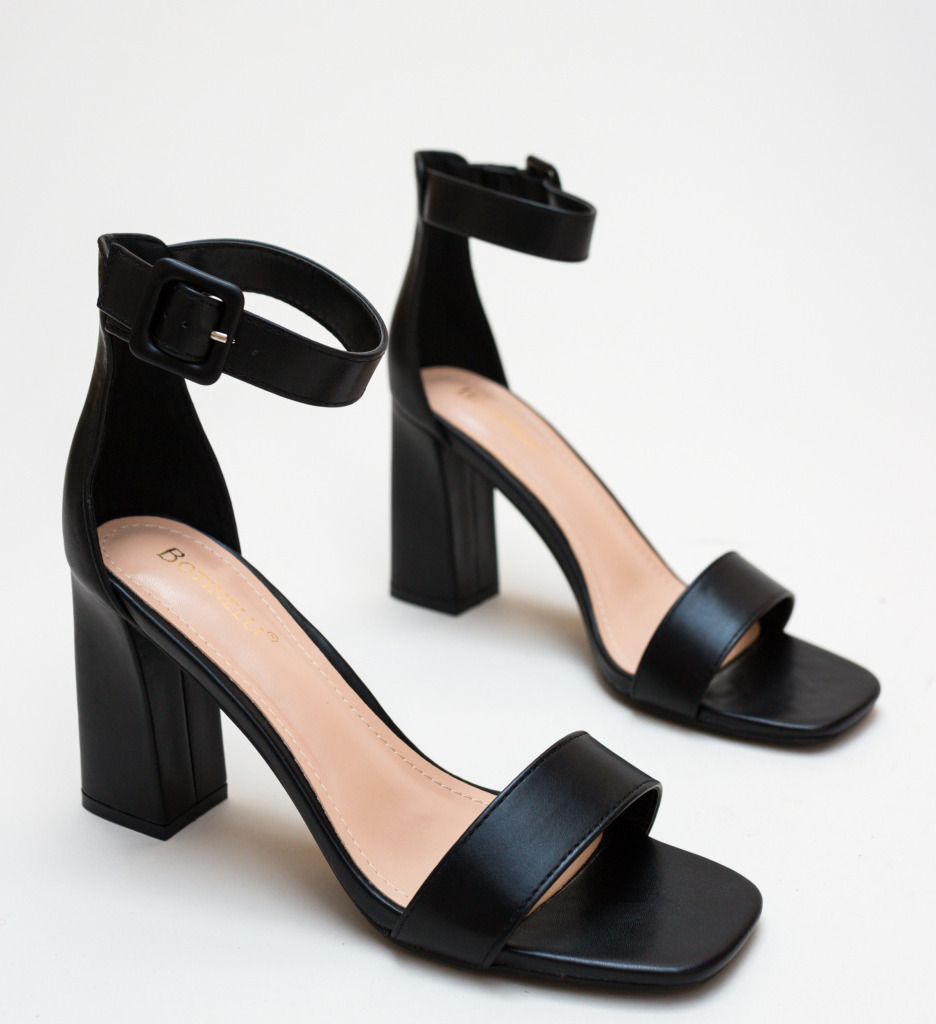 Sandale Dama Gingero Negre cu Toc Elegante - imagine 4