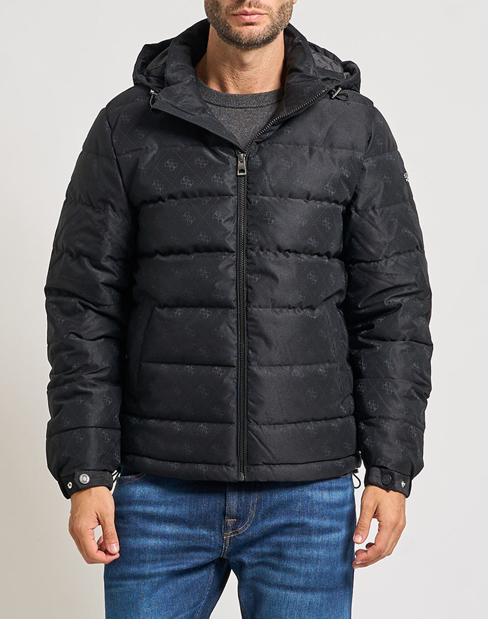 Guess Monogram Puffer Geacă Bărbați