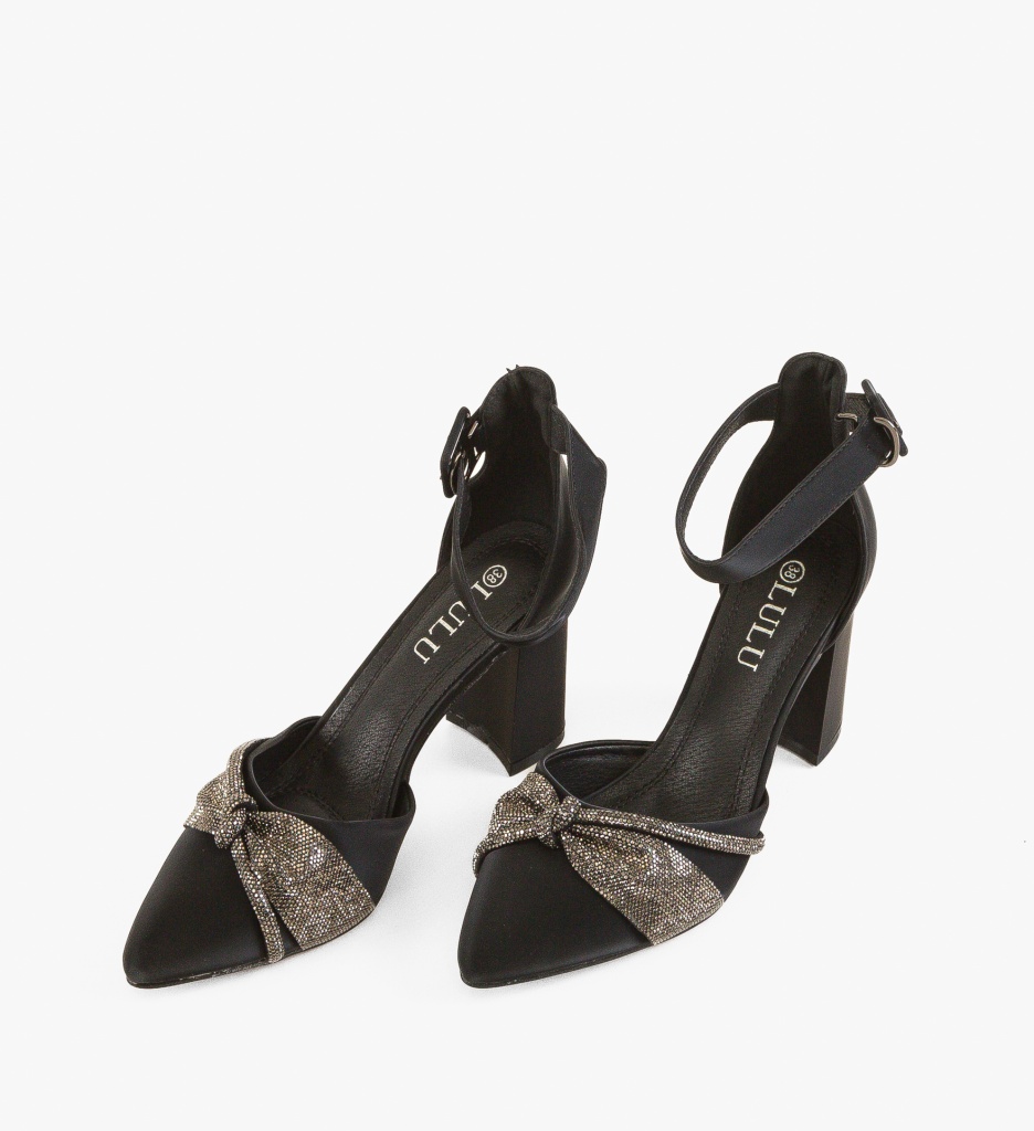 Pantofi Cochra Negri Eleganți cu Toc - imagine 5