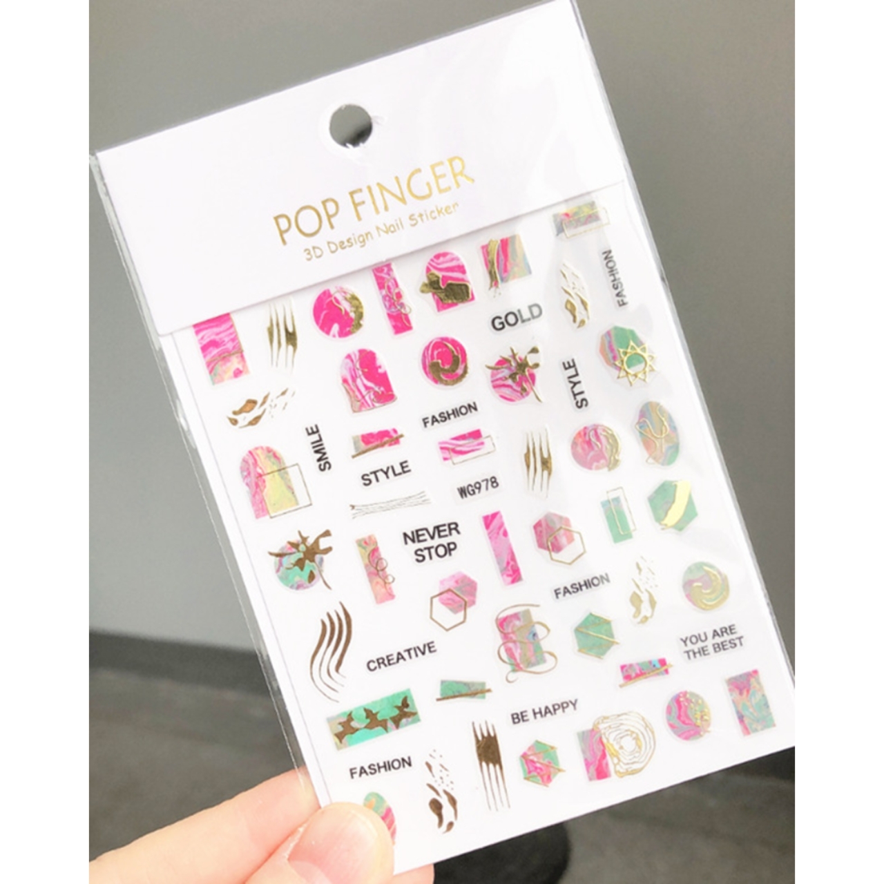 Abtibilduri Unghii Marquise Roz/Auriu | Nail Art Rapid
