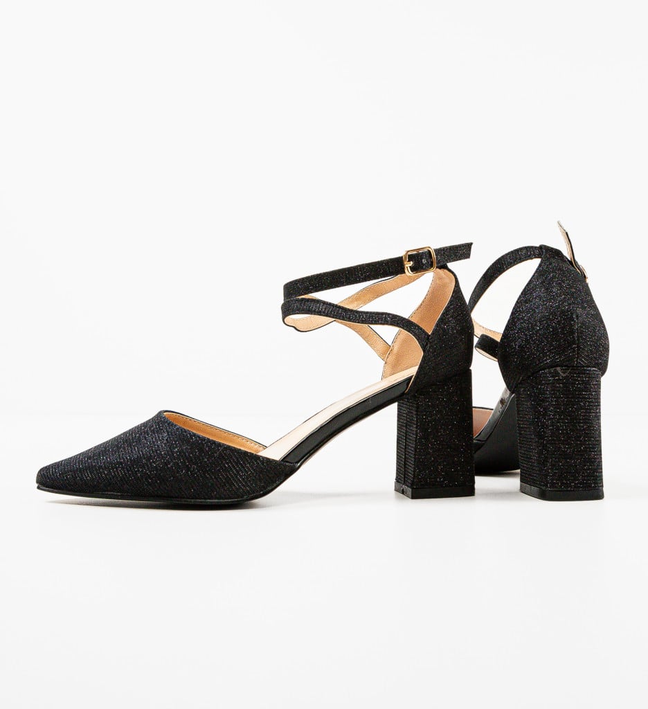 Pantofi Dama Shams | Toc Elegant Negru - imagine 7