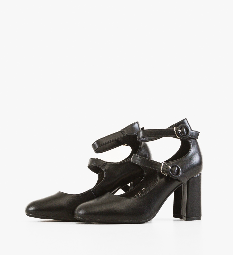 Pantofi Dama Rasthe Negri cu Toc Eleganti - imagine 5