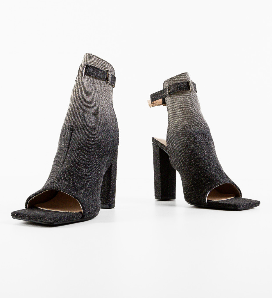 Sandale cu Toc Cheeta Negre | Eleganță Urbană - imagine 5