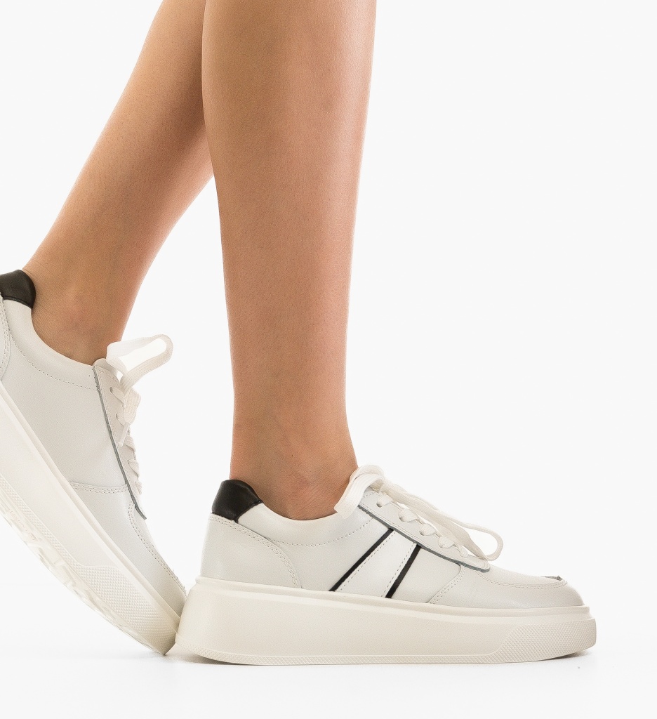 Sneakers Dama Briseis Albi | Confort Piele Naturală - imagine 3