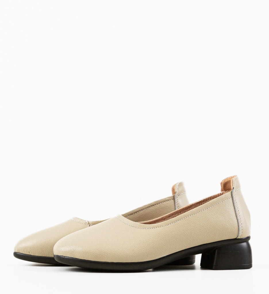 Pantofi Myant Bej cu Toc Elegant - Confort Stilat - imagine 5