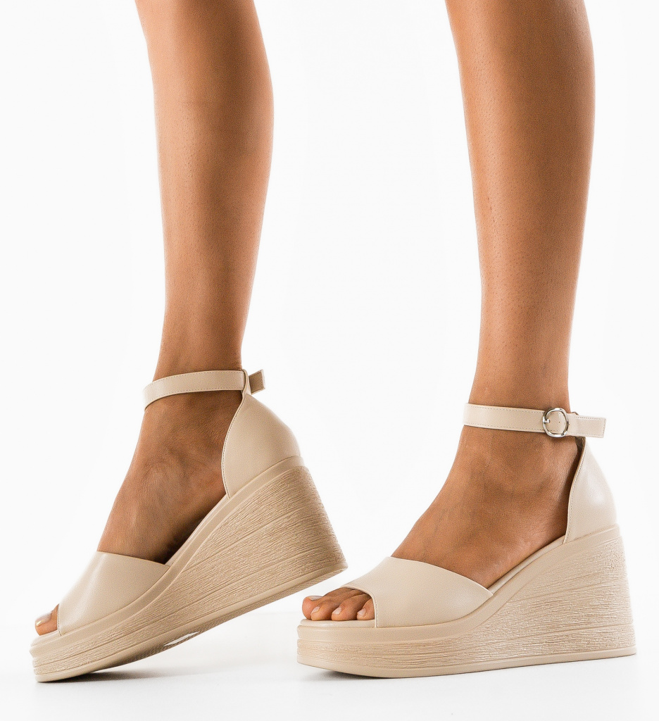 Sandale Platforme Dama Bej - Stil si Confort - imagine 4