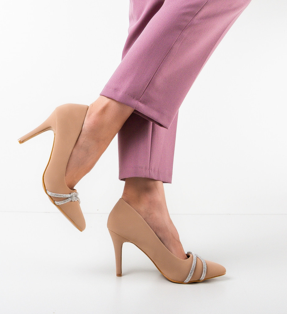 Pantofi Dama Ajan Bej | Eleganță și Stil - imagine 3