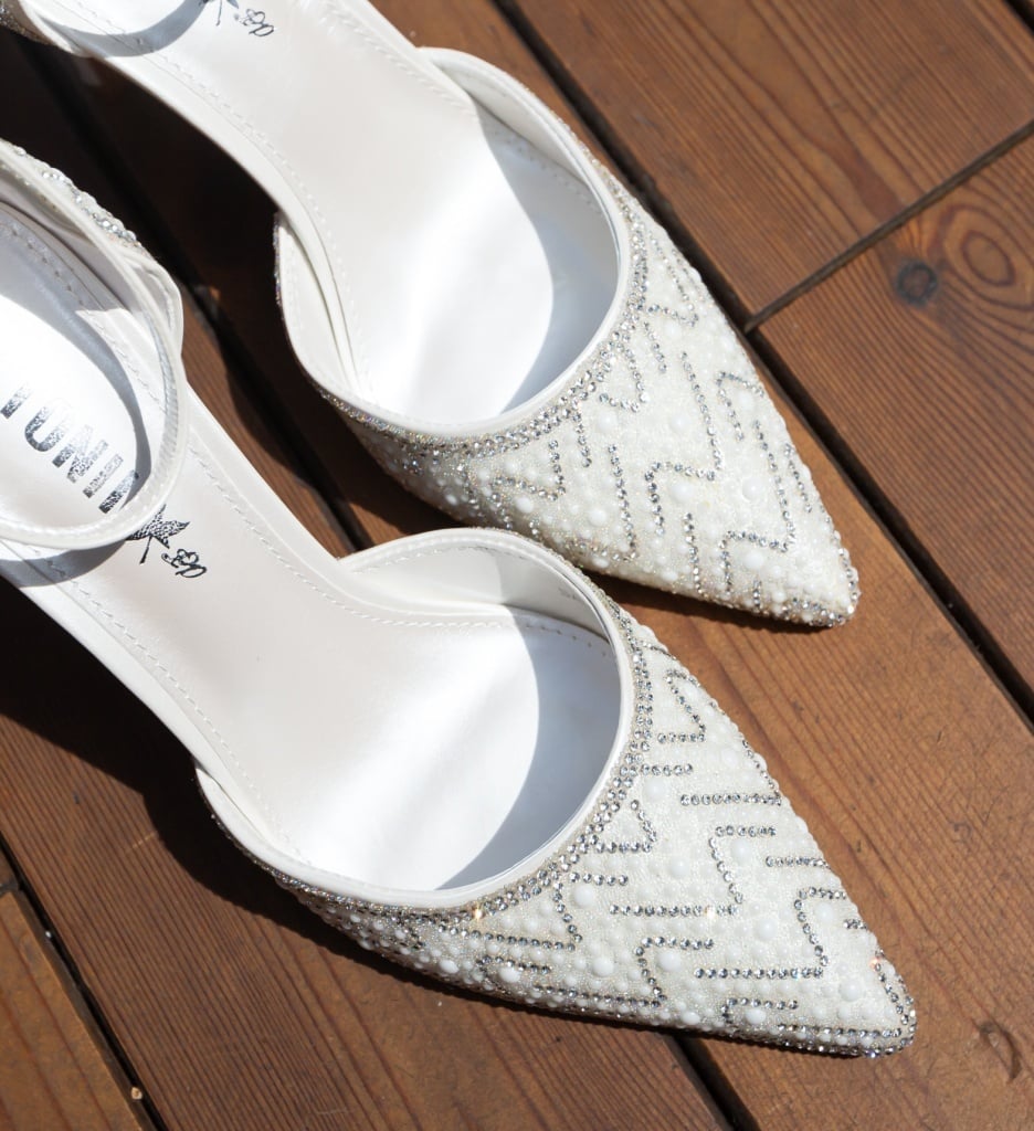 Pantofi cu toc Regal eleganți albi - imagine 5