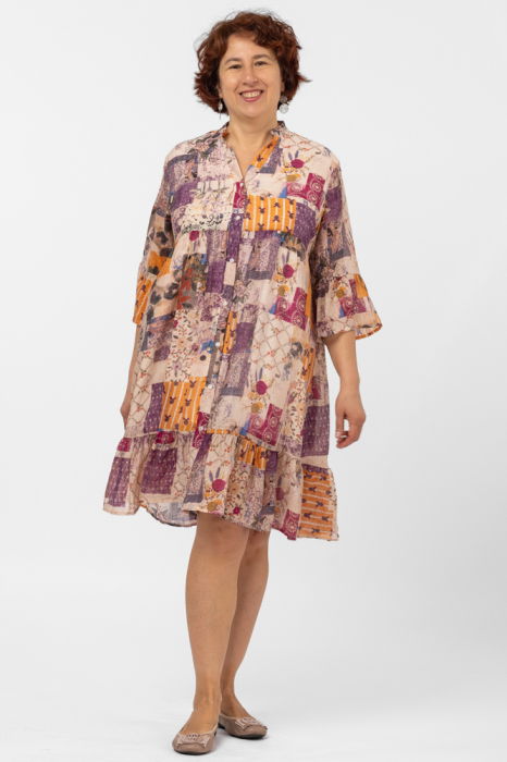Rochie U see Floral Portocaliu | Vară 2024