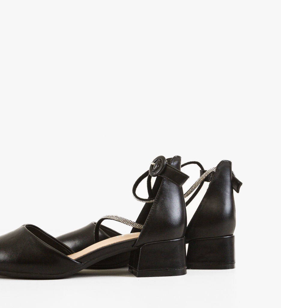 Pantofi Dama Naane Negri cu Toc Eleganți - imagine 5