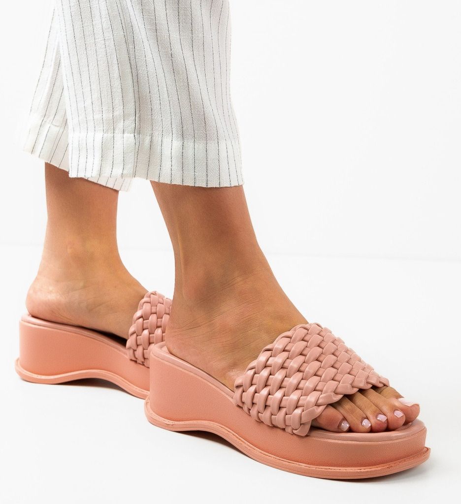 Sandale Platforme Roz pentru Dama - Stil Modern - imagine 2