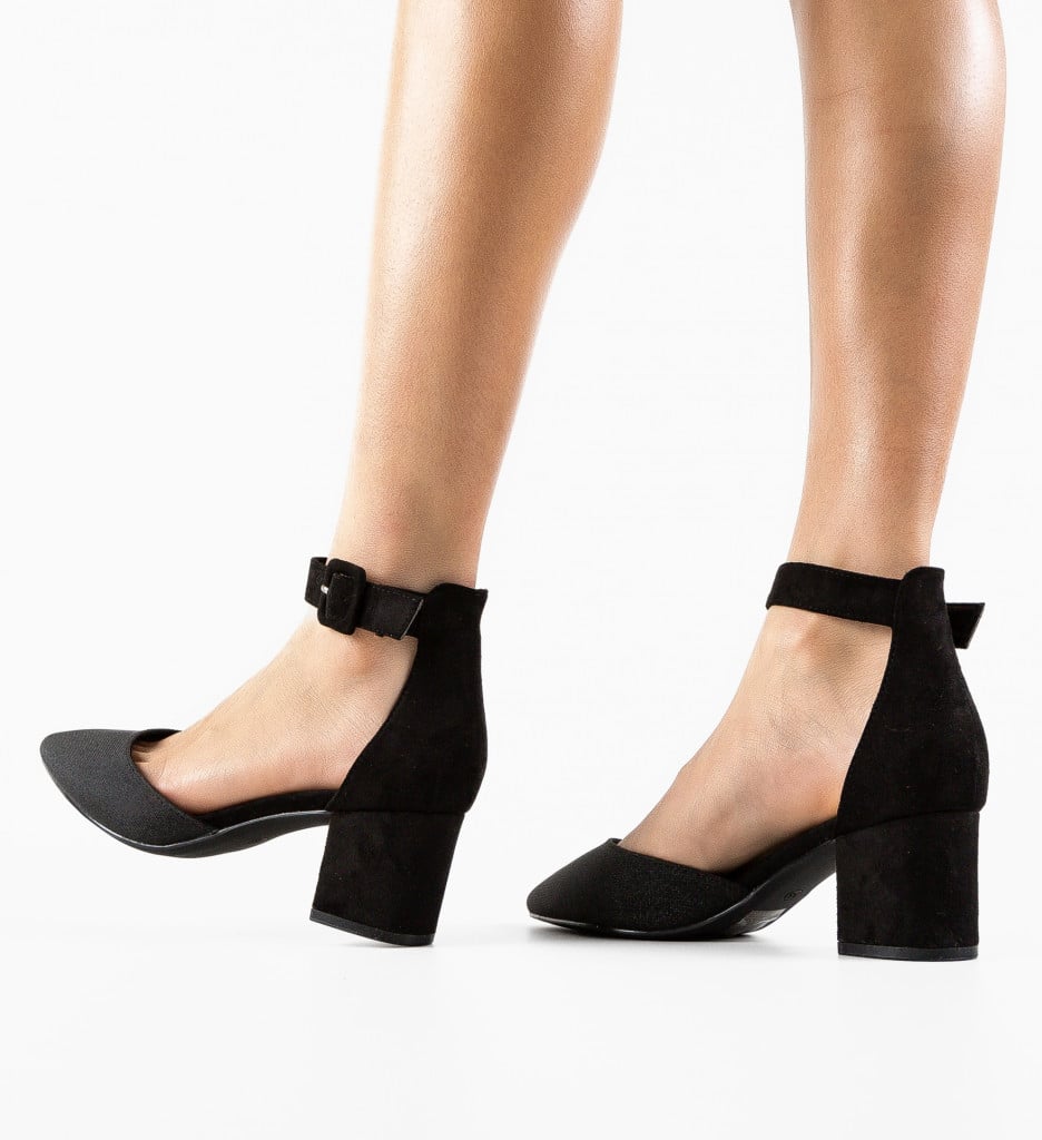 Pantofi Dama Arbeu Negri cu Toc Eleganți - imagine 5