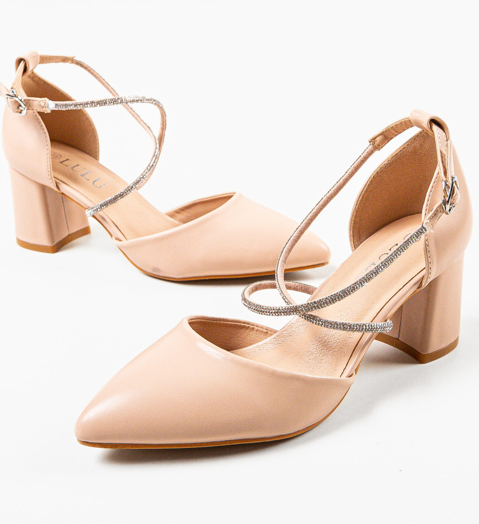 Pantofi Dorol Bej cu Toc Eleganți - imagine 5