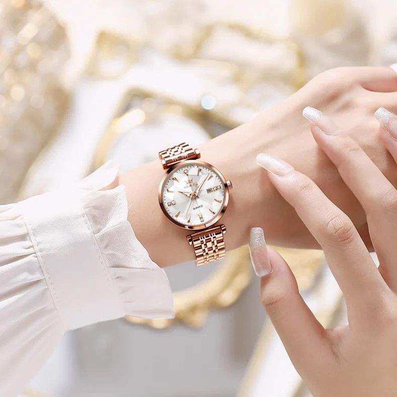 Ceas de dama Olevs CS1648, otel inoxidabil, rose gold - imagine 2