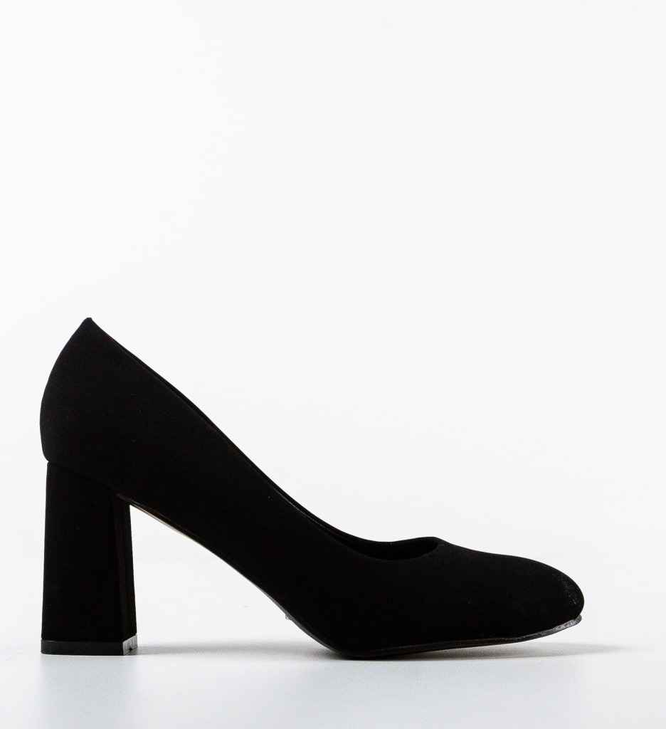 Pantofi Dama Luber Negri cu Toc Elegant - imagine 5