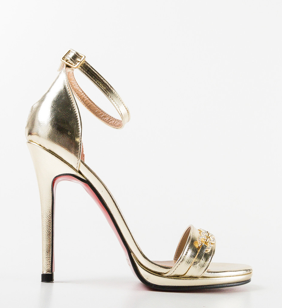 Sandale cu Toc Donarda Aurii - Eleganță și Stil - imagine 5