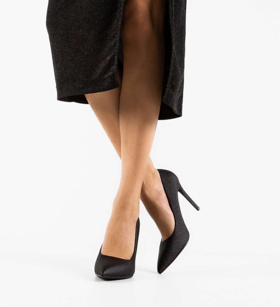 Pantofi cu Toc Silica Negri - Eleganță Asigurată - imagine 4