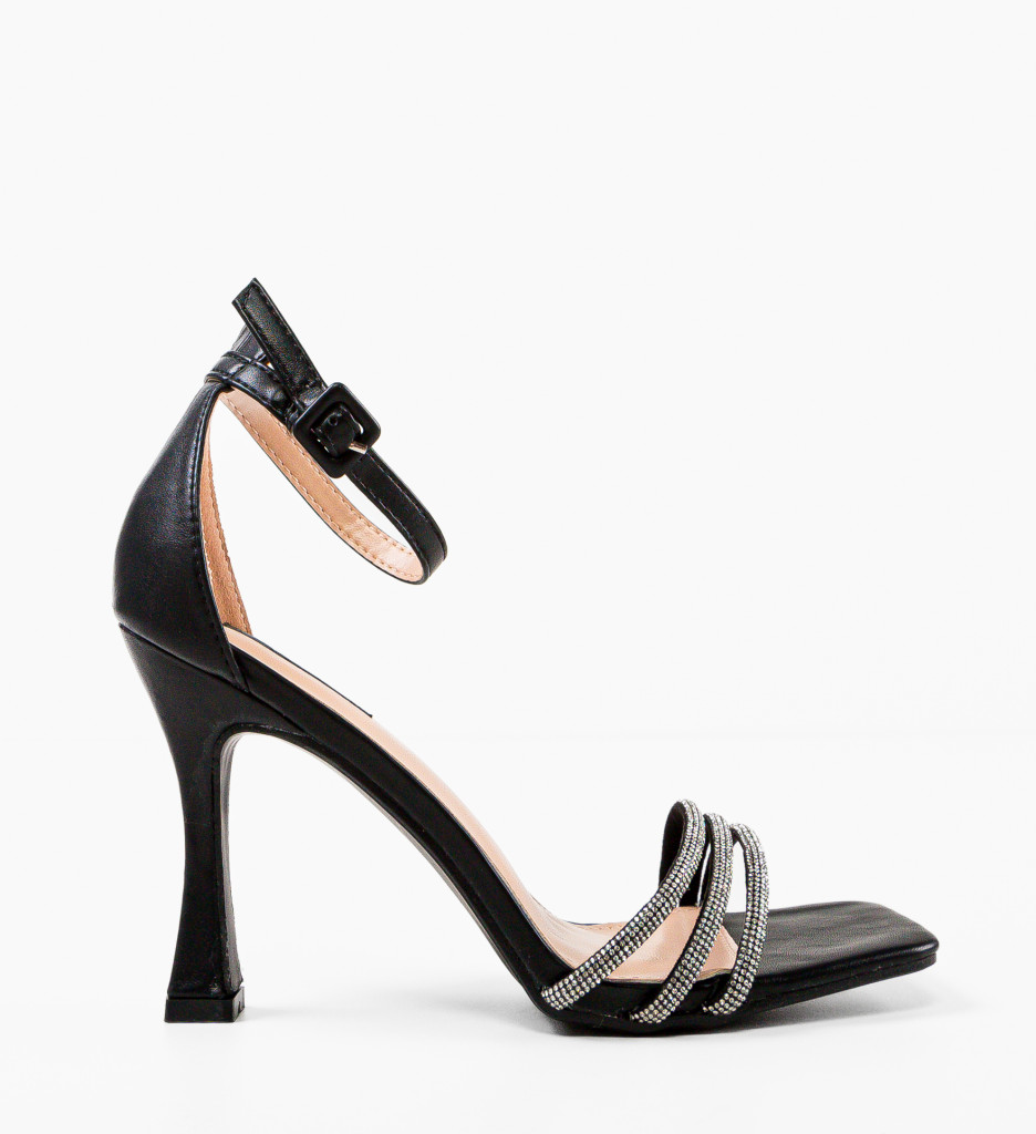 Sandale cu Toc Biddy Negre - Eleganță Asigurată - imagine 4