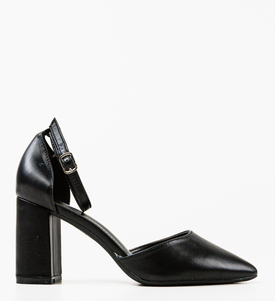 Pantofi Ortzi Negri Eleganți cu Toc - imagine 4