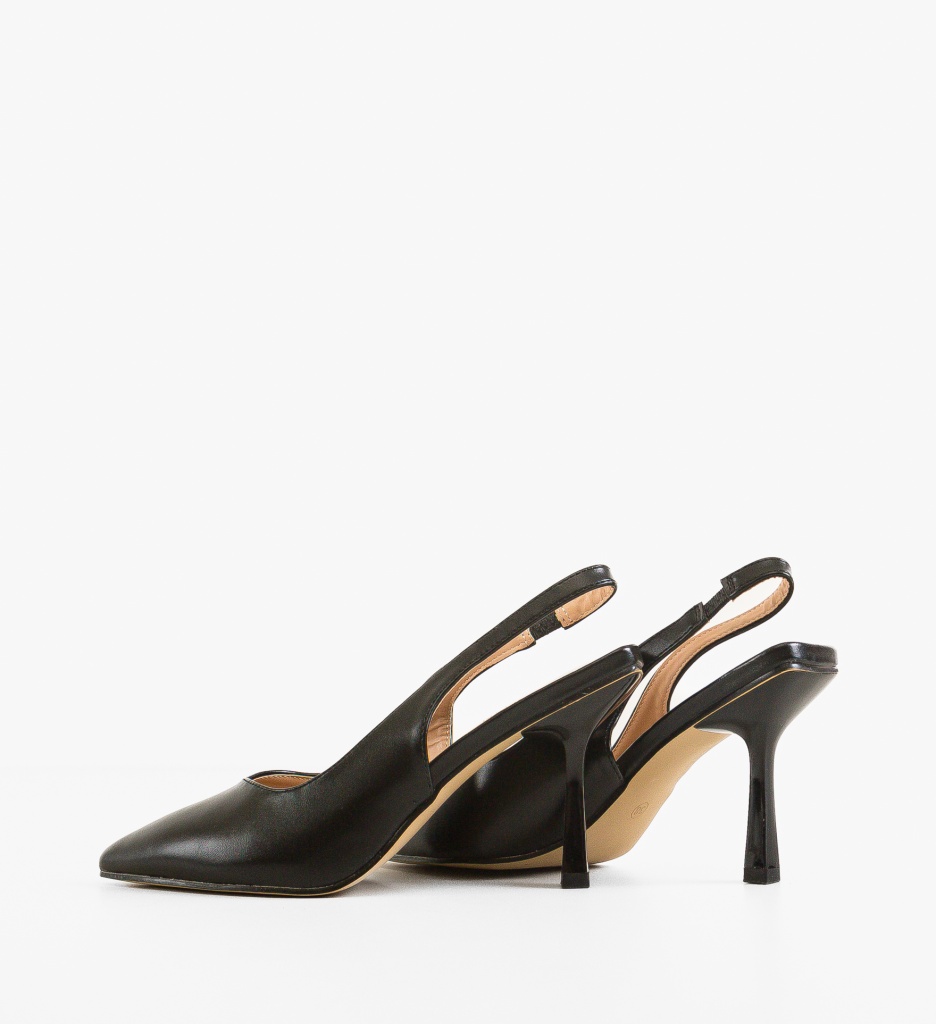 Pantofi Testle Negri Eleganți cu Toc - imagine 8