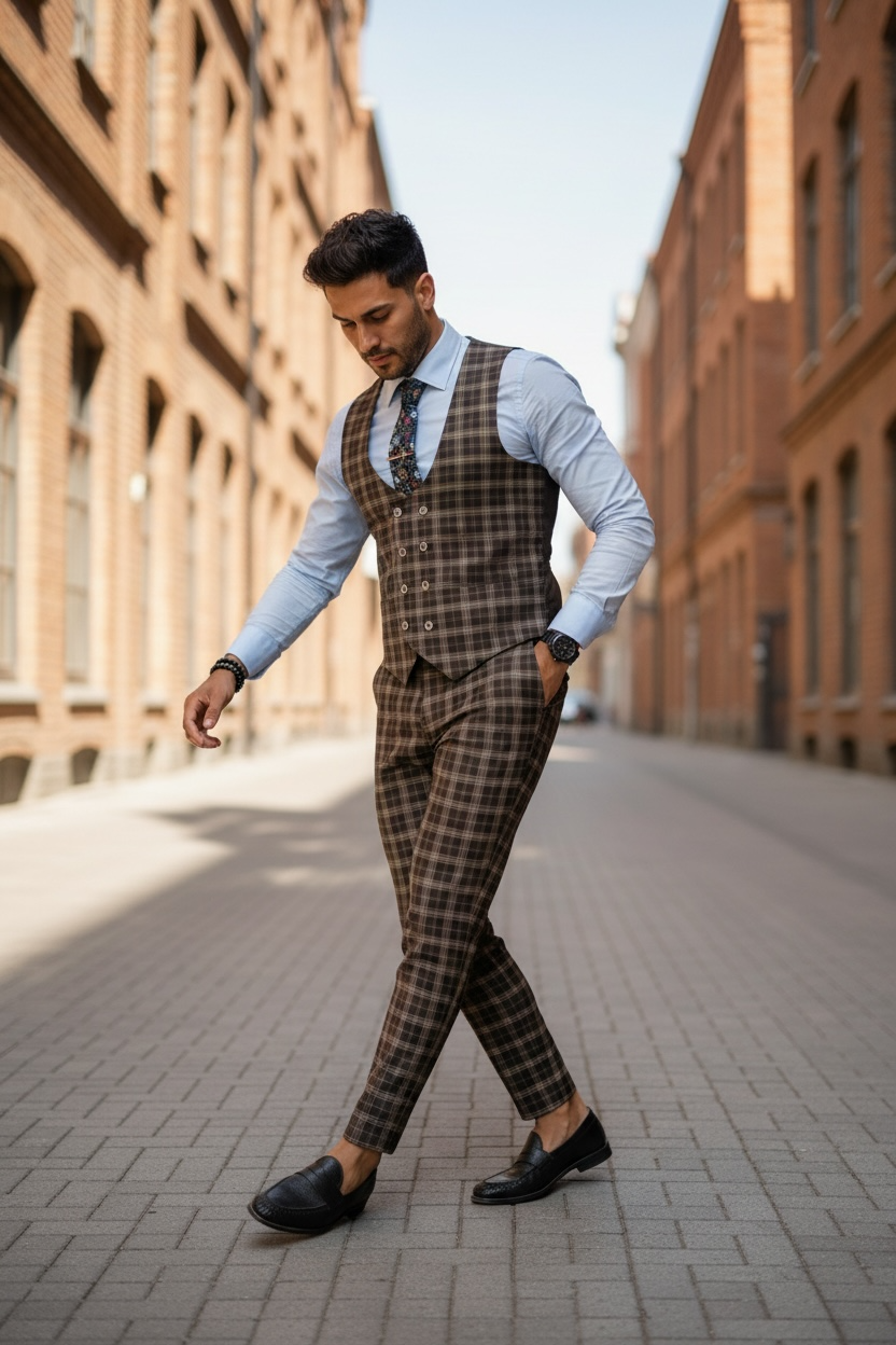 Compleu Barbati Vesta+Pantaloni Elegant Slim Fit - imagine 2