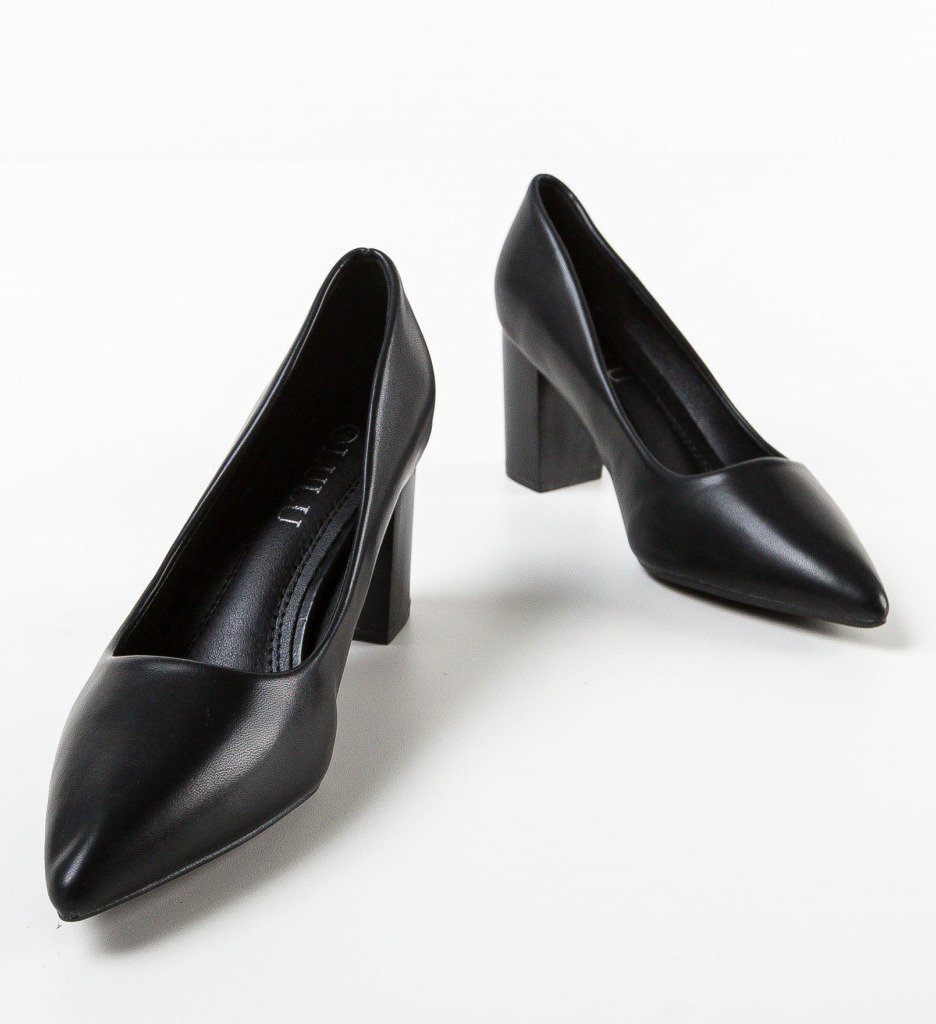 Pantofi Boyleb Negri cu Toc Eleganți - imagine 7