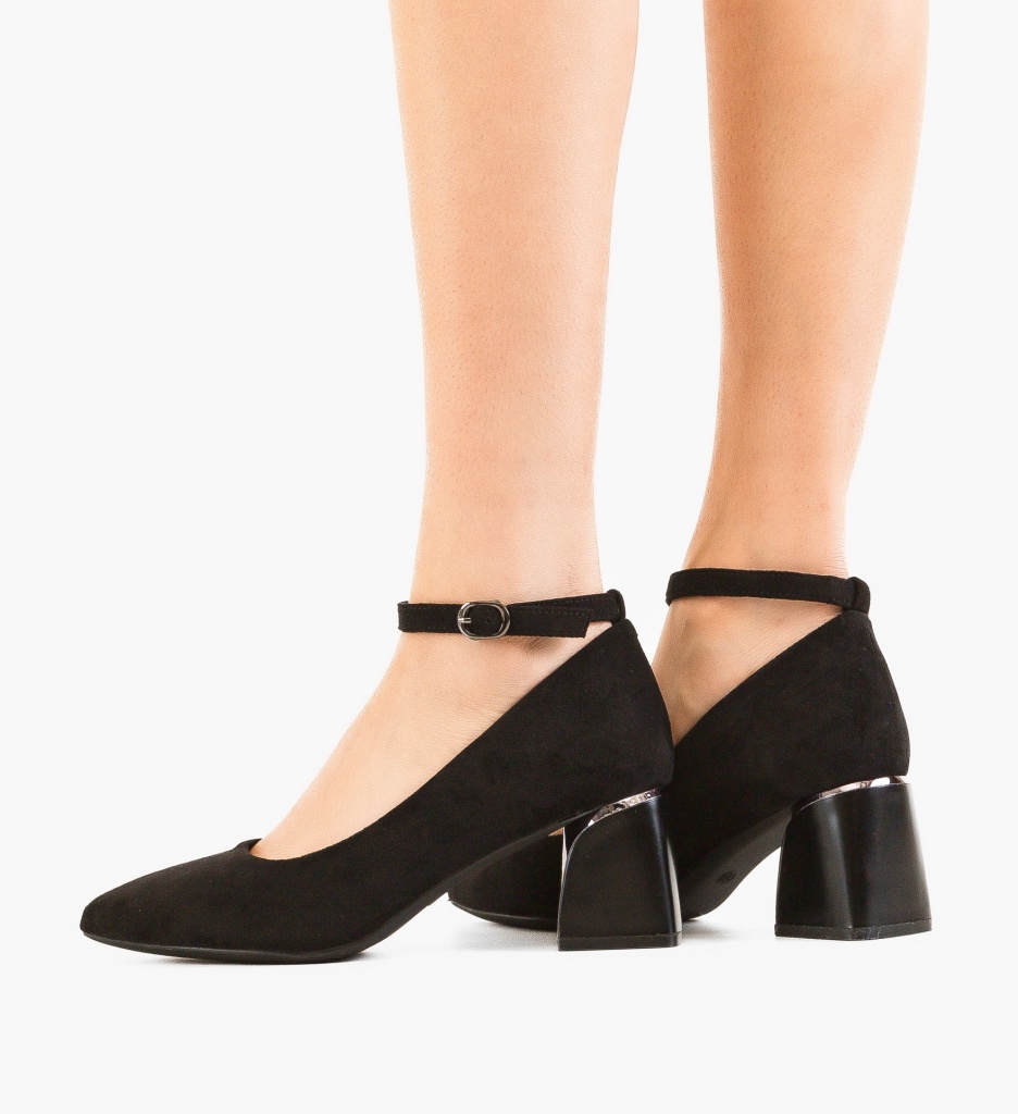 Pantofi Sakre Negri Eleganți cu Toc Înalt - imagine 2