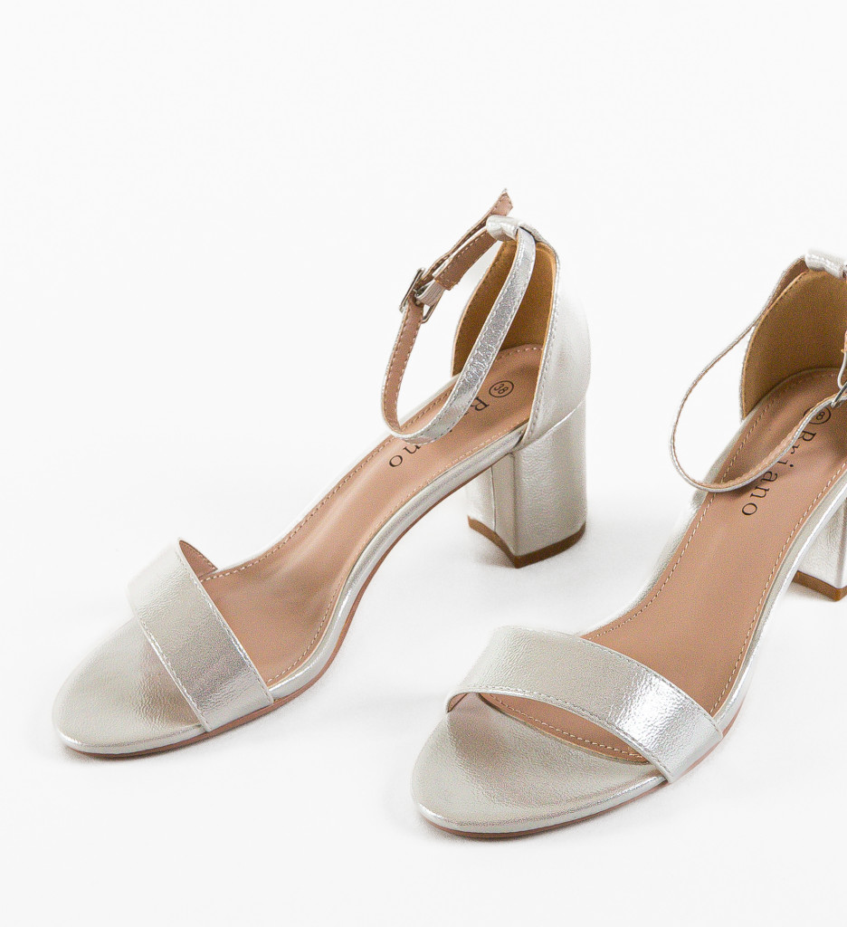 Sandale Toc Leire Argintii | Eleganță Garantată - imagine 7