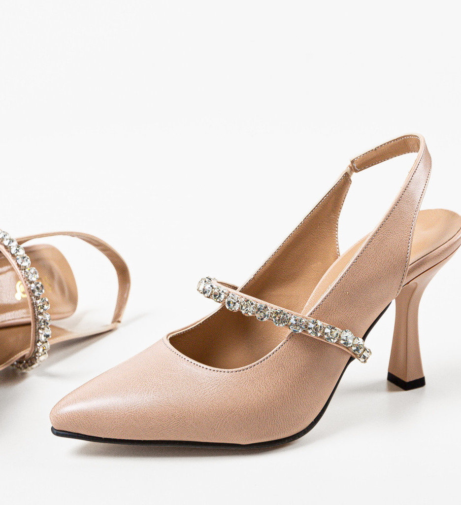 Pantofi dama Cook Nude cu toc elegant - imagine 6