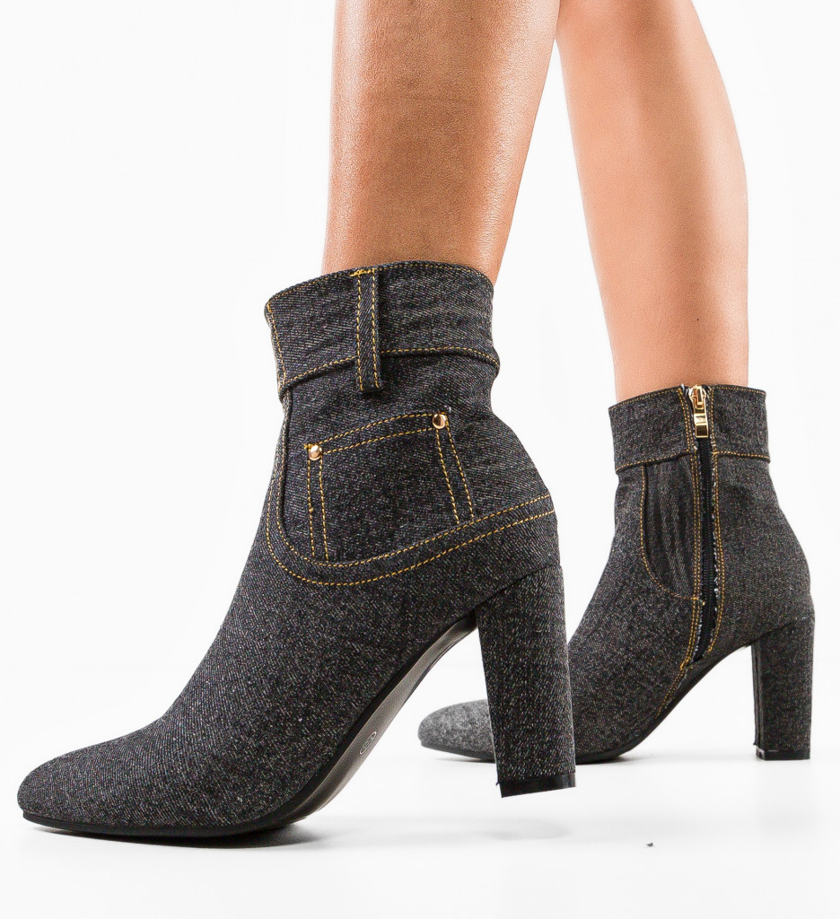Botine Dama Jean Negre | Design Casual Modern