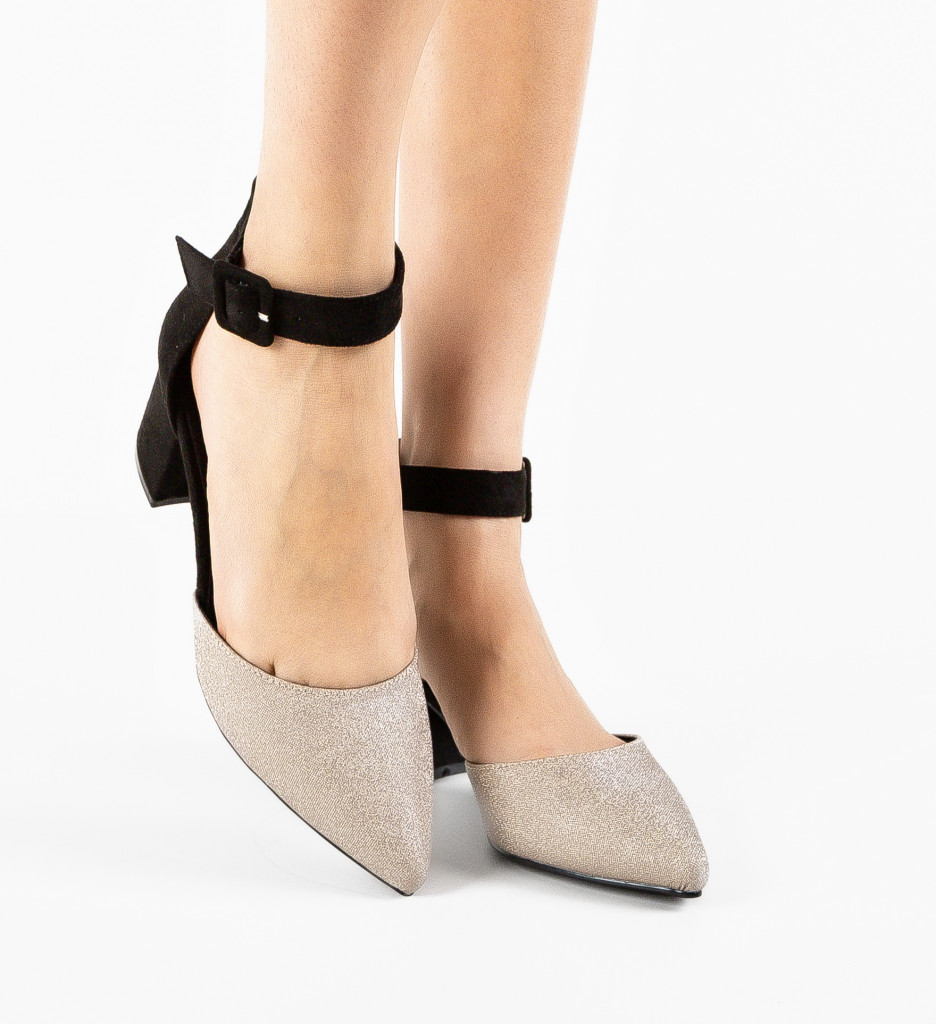Pantofi Arbeu Aurii cu Toc Eleganți - imagine 3