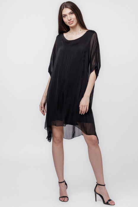 Rochie Neagra Matase Shopika | Eleganta Asigurata