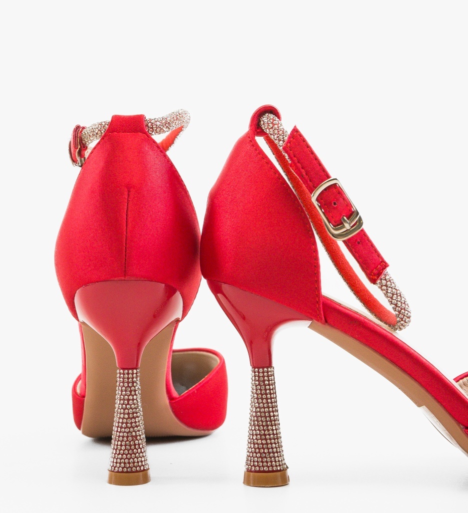 Pantofi cu toc Ydeu roșii eleganți - imagine 5