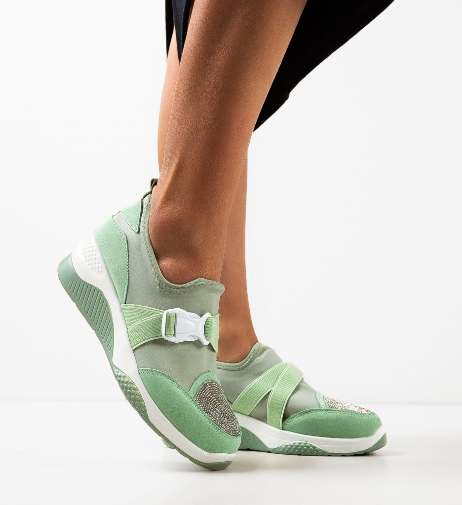 Sneakers Dama Tensive Verzi - Stil și Confort - imagine 2