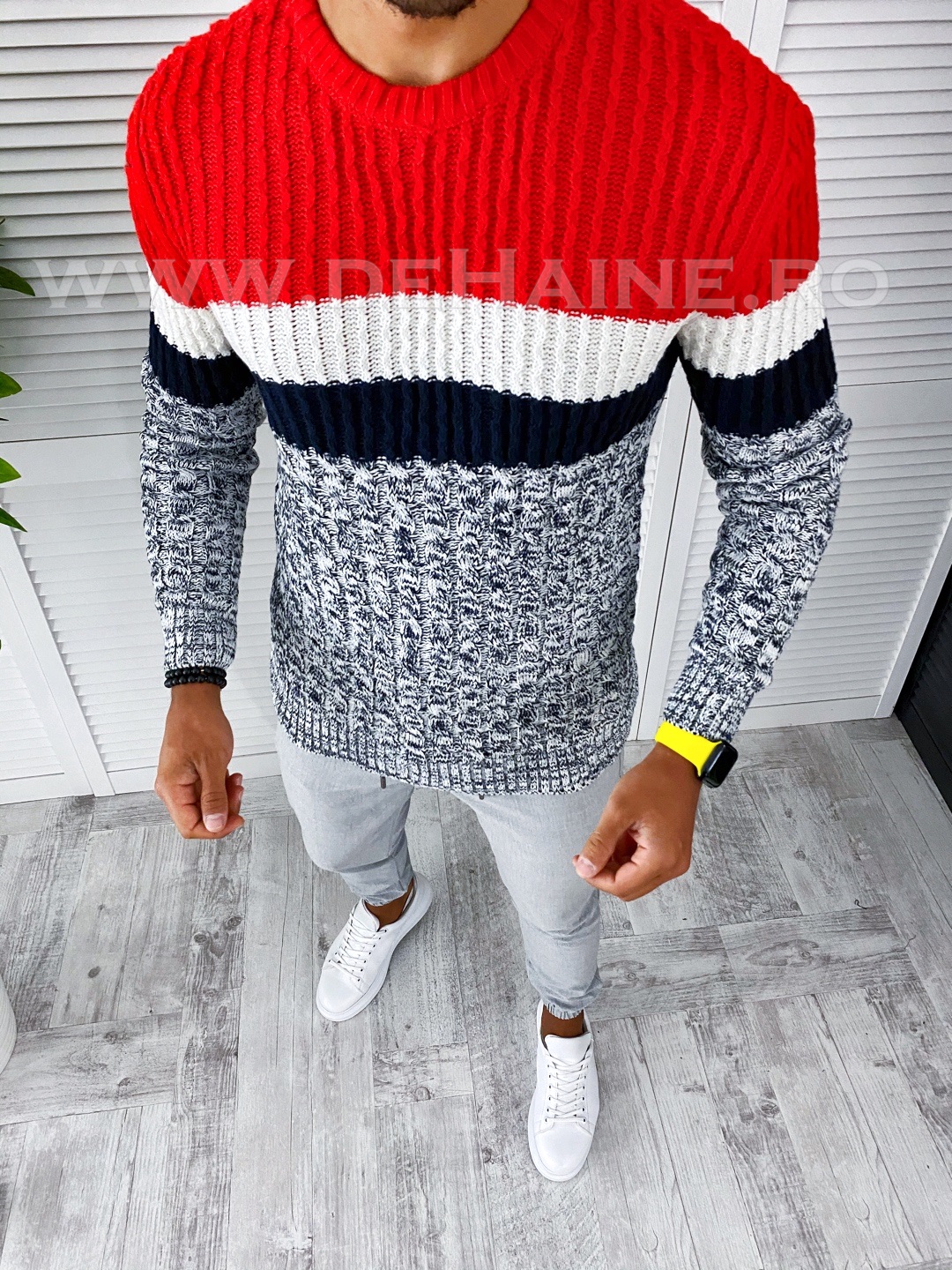 Pulover barbati slim fit gros elegant