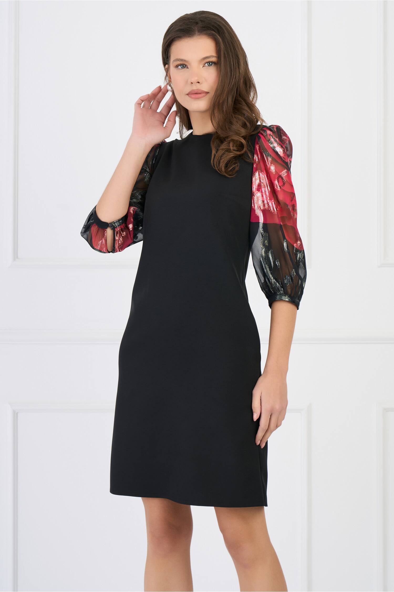Rochie Eleganta din Stofa Neagra Cununie Civila