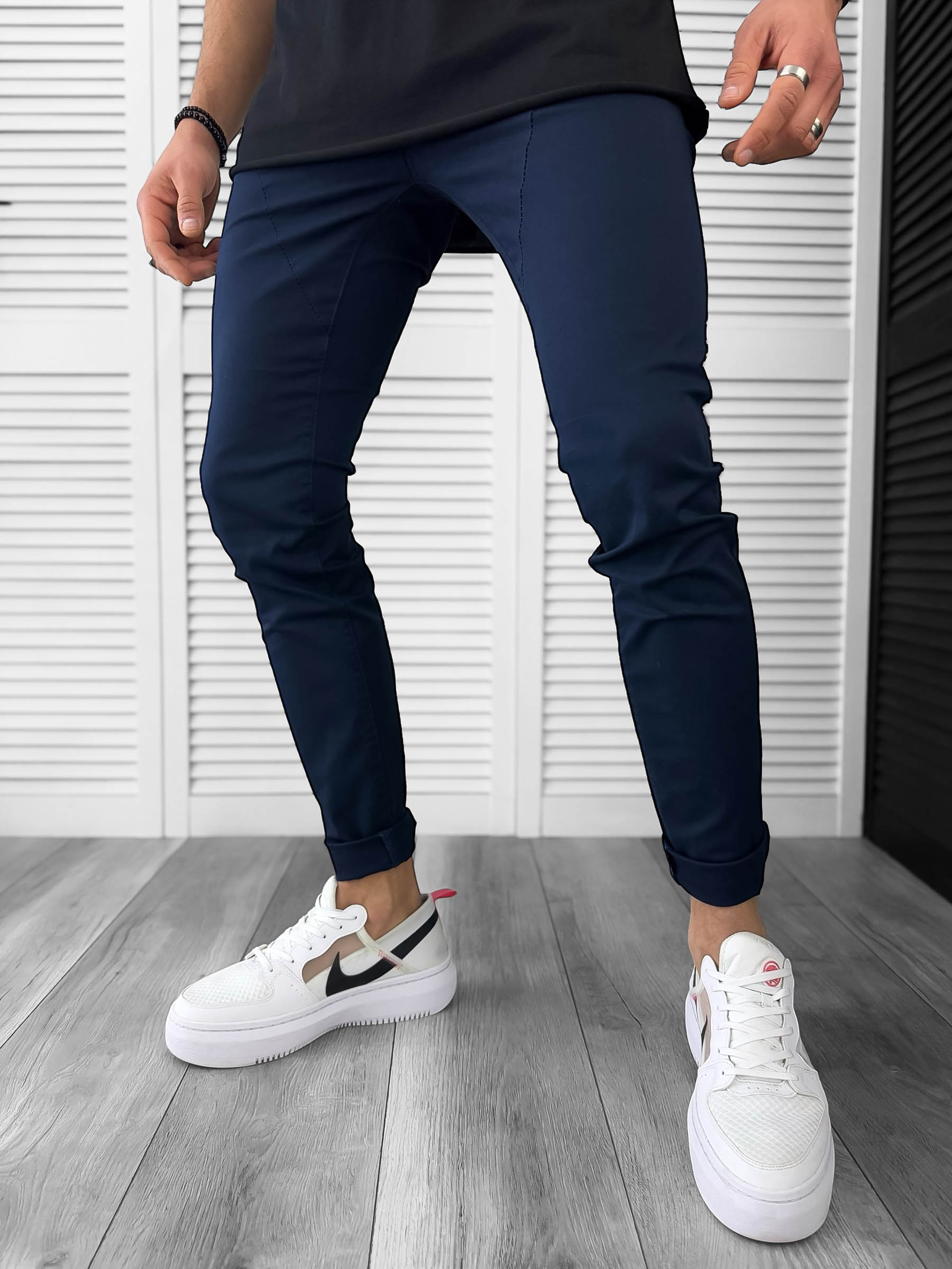 Pantaloni Casual Bleumarin Barbati | Confort Bumbac