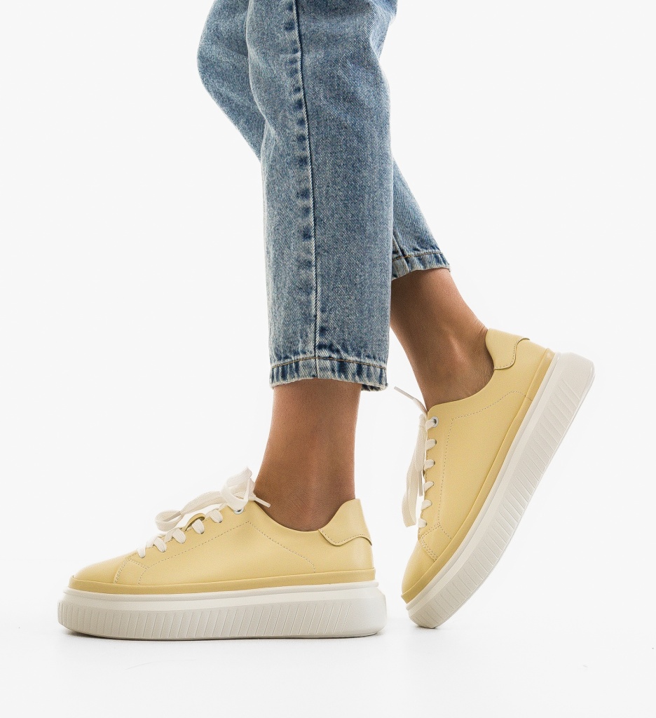 Sneakers Dama Galbeni Sport Confort - imagine 2