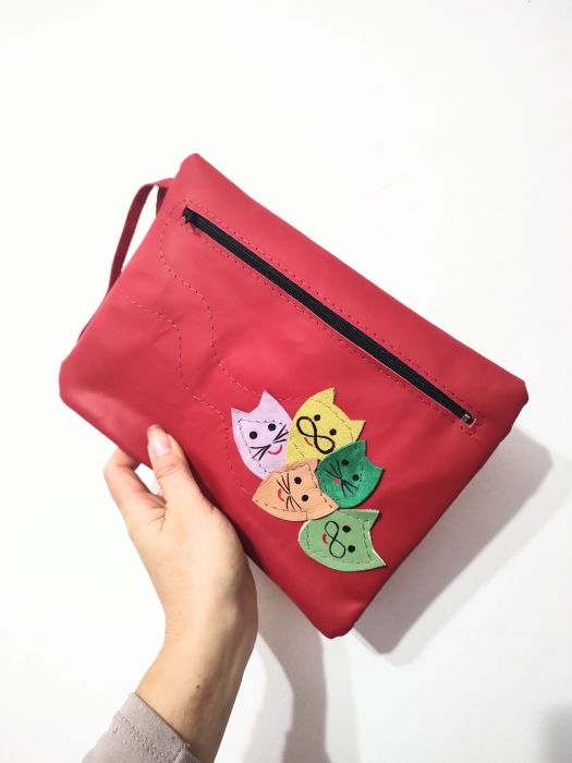 Portfard Piele Pisicute Shopika - Personalizat